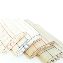 대폭린넨11수 스트라이프 앤 체크 4색, 네추럴레드