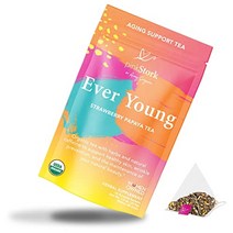 Pink Stork 핑크 황새 에버 안티에이징 지원 스킨 케어 + 피부 건강을 위한 유기농 녹차 허브티