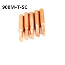 전기 인두 납 흡입기 SZBFT 5piece 900M-T-5C Hakko 936 FX-888D 용 무연 레드 구리 순수 솔더 팁 Saike 909D 852D + 952D 반자동 DIY, I