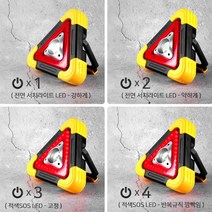 삼각형 비상 점멸등 건전지 LED표지판 휴대용 긴급상황