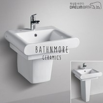 CL-335/CL335/세면기/세면대/언더볼/탑볼형/평면붙임형/대림바스/대림세면기/원홀/쓰리홀/부속일체/부속포함, 자동, P자트랩 (벽배수), 긴다리(+35000)