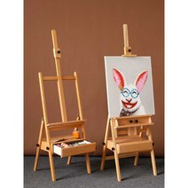 원목 접이식 이젤 휴대용 미술학원 그림 거치대 서랍