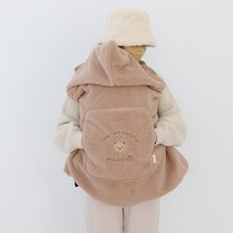 마롤로뜨 극세사 아기띠워머 아기 망토 블랭킷 후드 담요 겨울옷, 코코아 베베_극세사 아기띠 워머