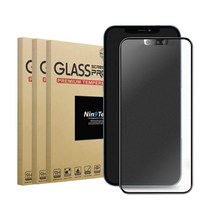 NINETECH 1+1+1 아이폰13 프로 미니 프로맥스 지문 방지 AG 풀커버 액정 보호 강화유리필름, 지문방지 풀커버강화유리 3장