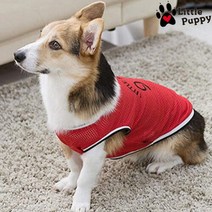리틀퍼피 에어홀 강아지티셔츠 강아지옷 애견의류, 레드