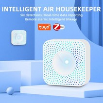 복합가스측정기 가스감지기 휴대용 Tuya Zigbee 스마트 공기 품질 모니터 CO2 센서 온도 습도 측정기 VOC HCHO PM2.5 가스 감지기 자동화 알람 Dector, [01] zigbee, 01 WHITE
