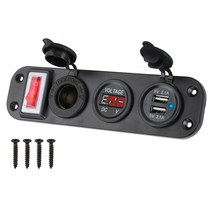 카라반 캠핑카 부품 수리용품 24v 12v 스위치 패널 자동차 전원 어댑터 usb 충전기 라이트 토글 볼트 게이지 액세서리 보트 캐러밴 트레일러 트럭 오프로드 4x4, 빨간색
