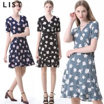 리스트 세라 랩오버 프린트 원피스