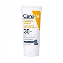 세라베 100 미네랄 자외선 차단제 SPF 30 | 민감한 피부를 위한 산화아연과 이산화티타늄 바디 선크림 히알루론산과 세라마이드 함유 5온스, 1팩