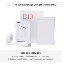 라벨프린터 프린터기 라벨기 휴대용 niimbot d101 0.5 1인치 폭 무선 연결, 22.94