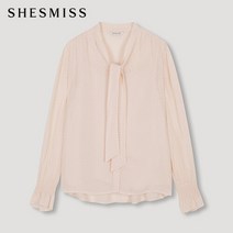 SHESMISS_02 [쉬즈미스] 스퀘어 패턴 타이넥 블라우스_SWWBLM11060_LP