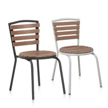 심플 스타일 수지목 등좌판 녹에 강한 알루미늄 프레임 정원 펜션 호프 테라스 카페 야외체어, 블랙