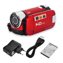 해외 Camara Profesional 720P 전체 HD 16MP DV 캠코더 디지털 비디오 카메라 270 학위 회전 스크린 16X, 01 Red-EU Plug