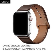애플워치 호환 스트랩 교체 urvoi band for watch ultra series 8 7 6 5 43se 스포츠 밴드 iwatch 손목 용 정품 스위프트 가죽, 짙은 갈색, 38 40 41mm, 애플워치용