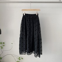 MOSAIRATION여성 라인 드레스 청바지 스커트 여름 밴딩 훌 스커트 롱 플레어 스커트