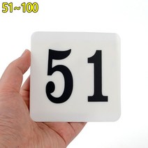 사각 아크릴 숫자번호판(51~100번) 100X100mm 낱개5개, (86 87 88 89 90), 본상품선택