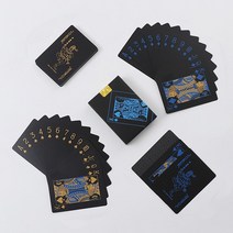 마술카드 마술트럼프 신기한 카드 54PCS PVC 블랙 카드 놀이 여러 가지 빛깔의 정장 매직 트릭 도구 88mm *, 07 PKP-0003-4-Two color