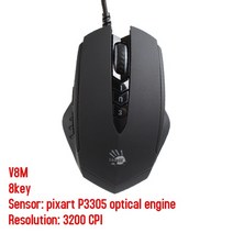 손목보호 버티컬 손목터널 마우스 블러디 a70 a90 4000dpi 유선 센서용 usb 광학 게임용 마우스 다채로운 눈부심 게임용 마우스 pubg용 전문 게이머 마우스, 협력사, v8m