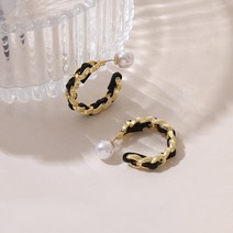 S925 실버 바늘 원형 진주 귀걸이 귀걸이
