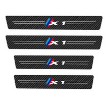 자동차 스크래치 방지 문턱 보호대 탄소 섬유 스타일린 스티커 임계 값 BMW X1 X2 X3 X4 X5 X6 X7 로고, 01 4Pcs For X1