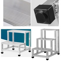 높은곳 작업용 알루미늄발판 3단 계단식사다리 계단형 산업용 미니계단 발받침 작은계단 작업계단 2단, 계단발판사다리 2단