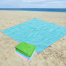 바닷가에서 깔고 앉는 모래가 쏙 빠지는 돗자리 모래매트, 핑크