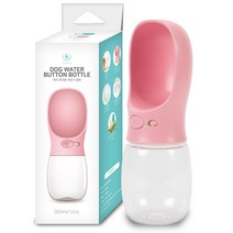 pb+ 휴대용 강아지 물병, 핑크, 1개