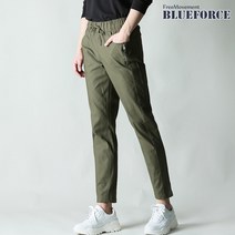 블루포스 남성용 슈베른 포인트 밴딩 면바지 슬림 스트레이트핏 사계절 9부 스판 바지