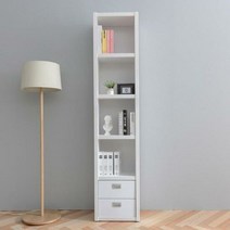 키큰 틈새 5단 서랍책장 수납장 장식장, 색상:월넛