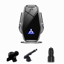 Ecool carlogo 무선충전 핸드폰 거치대 + carlogo 3.0 고속충전기 + 송풍구 거치대 + 부착형 거치대 + USB-C 전원선 세트, Silver, 미쓰비시