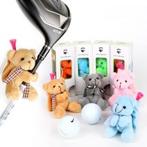 카시야골프 샤프트장착 캐릭터 곰돌이 인형 골프티, 핑크