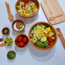 나무 티크우드 샐러드볼 원목 요거트볼 소스볼 캠핑 식기 그릇 보울 모음, 3.요거트볼(M)