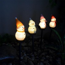 LED 태양광 가로등 태양열 정원등 조명, 주황색 눈사람등