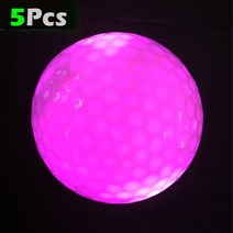 5 pcs 전문 골프 공 led 빛나는 밤 골프 공 재사용 가능하고 오래 지속되는 글로우 훈련 골프 연습 공, 분홍