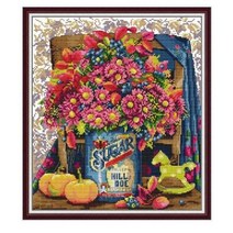 실십자수 프린트패키지-들국화-14ct전체수