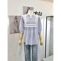 [에이비에프지] [ab.f.z] 깅엄체크 A라인 블라우스 (U3GB58) (P0010626
