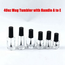 네일 투명 유리 캡 매니큐어 병 둥근 빈 용기 브러쉬 40 온스 머그 텀블러 핸들 A ~ E, 05 E 40oz Mug