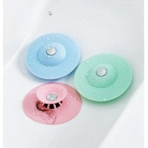 펌프식 실리콘 싱크대마개 배수구 세면대 욕조 필터, 1개, 핑크