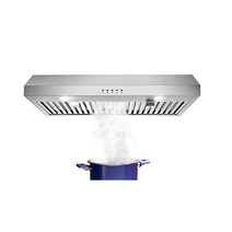 SNDOAS Stainless Steel Range Hood 30 inch Under Cabinet with 3 Way Venting Ductless 500 CFM Kitchen, 30-Inch_Silver