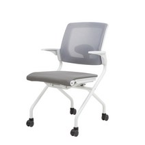 CNS 서울대의자 사무용 회의실용 학원용 독서실용 화이트 화이트 접이식의자, 사륜형, 레드, 유