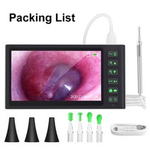 씨씨티비 소형 매장 cctv 야외 무선카메라 3.9mm 디지털 이경 4.5 인치 1080p hd lcd 화면 귀 범위 내시경 귀 왁스 카메라 2500mah 배터리 및 32gb, 1-은