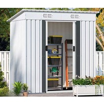 야외 공구실 정원수납실 농기구보관 간이창고 수납함, 갈색 경사지붕 모델 A