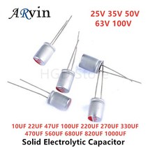 인덕터부품 10pcs 딥 솔리드 전해 콘덴서 25v 35v 50v 63v 100v 10uf 47uf 100uf 220uf 270uf 330uf 470uf 560uf 호환 지원, 50v33uf 6.3x8