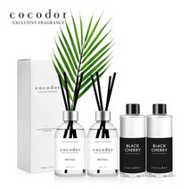 코코도르 화이트라벨 디퓨저 200ml X 2개 + 리필액 야자잎, 06_W디퓨저200ml/숲속새벽공기x2/005_리필200ml/너의비누향X2+야자잎