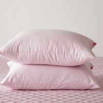 60수사틴 순면 베개커버 명품호텔침구50X70 핑크