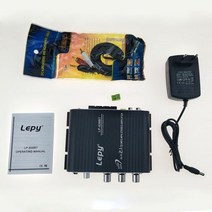 블루투스 미니 앰프 길거리공연 매장용 리시버 통기타 올인원 lepy lp-838bt 5.0 전력 증폭기 2.1 12v3a 전원 및 보조 케이블이있는 3 채널 슈퍼베이스 오디오, 검은색