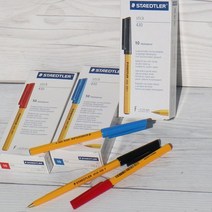 스테들러 독일산 Stick F 옐로우 유성볼펜 1다스 수입볼펜 문구반점 0-382ea, F-3 블루, 본상품선택