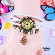 Furong 패션 아트 커플 벨트 팔찌 쿼츠 시계