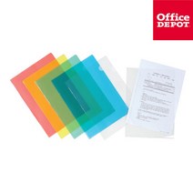 L자화일 고투명 클리어 홀더 A4 1팩(10EA), 적색(400293)