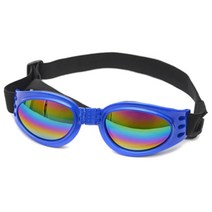 강아지 방풍 선글라서 라이딩 산책 눈 보호 매력적인 견 접이식 색 작은 고글 제품, 푸른